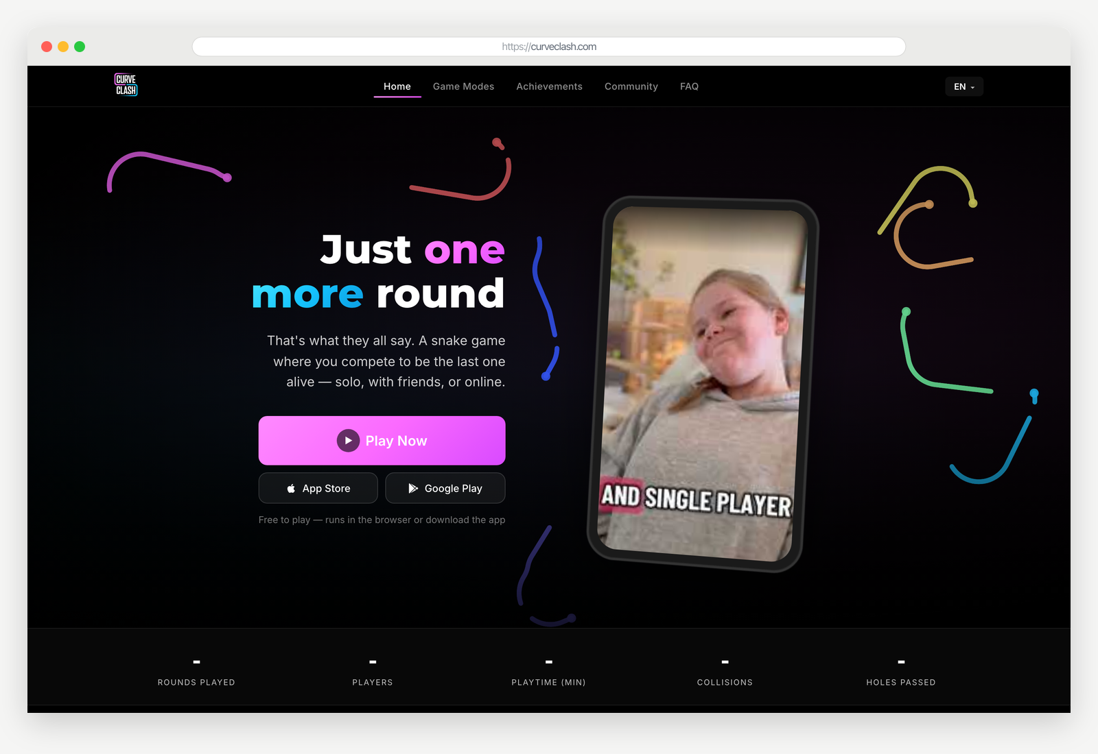 Curve Clash — på laptop og mobil