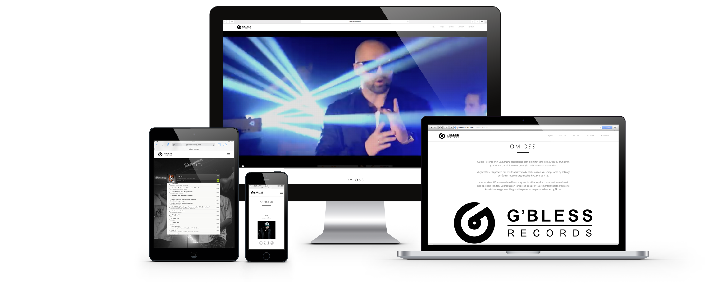 Gbless Records — på laptop og mobil