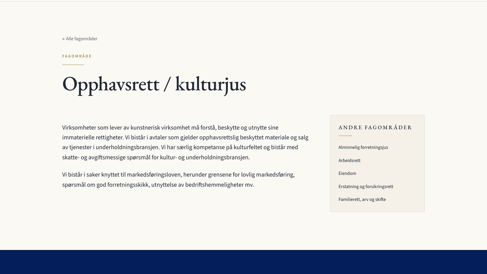 Advokatfirmaet Jessen — underside